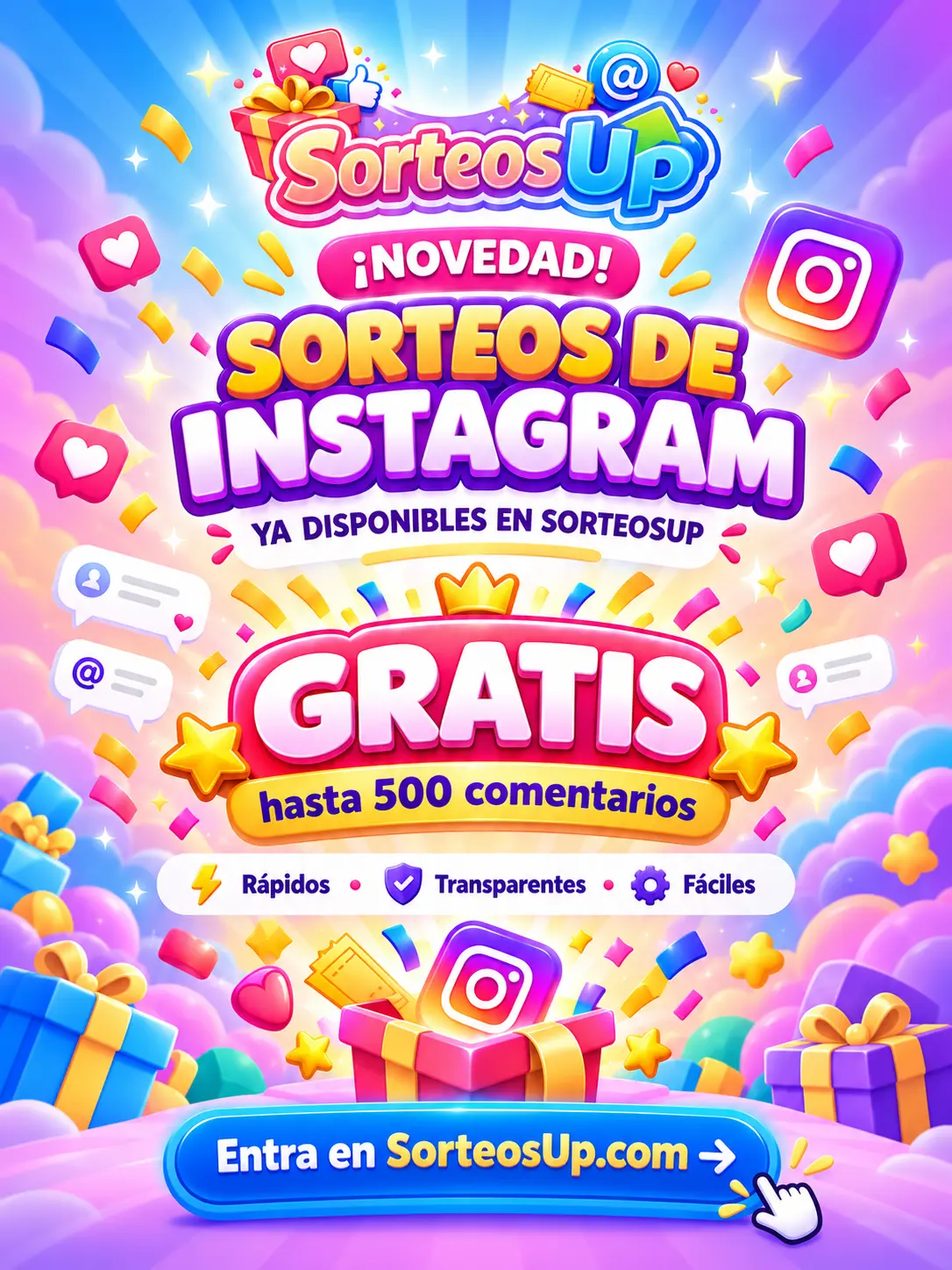 SorteosUp incorpora los sorteos de Instagram y permite realizarlos gratis hasta 500 comentarios